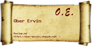 Ober Ervin névjegykártya