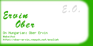 ervin ober business card